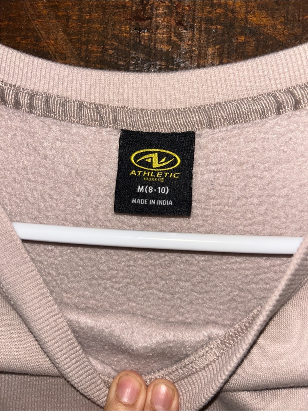 Women's Crewneck Sweatshirt - Soft Light Beige - Picture 3 of 4